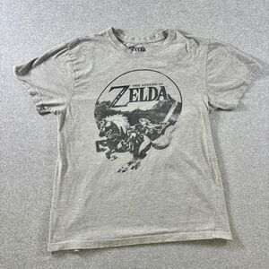 The Legend of Zelda Large Graphic T-Shirt Gray Nintendo Link Horse Tee 2017 L